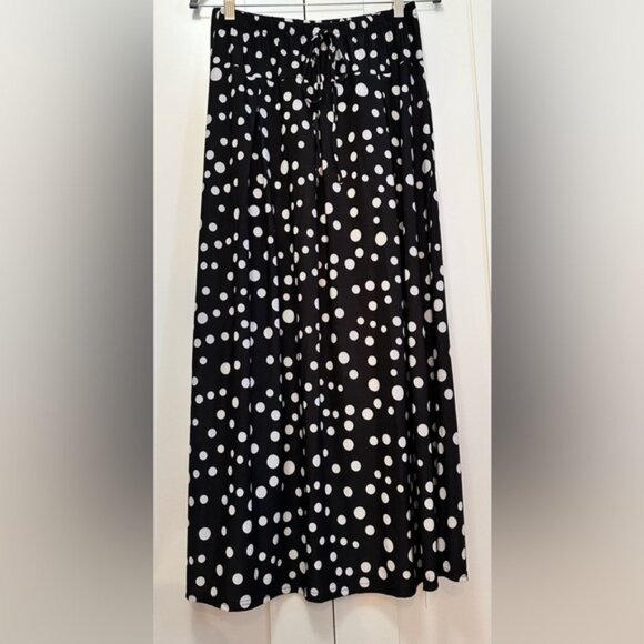 Polka Dot Maxi Skirt Black and White Sz SM - Picture 1 of 5